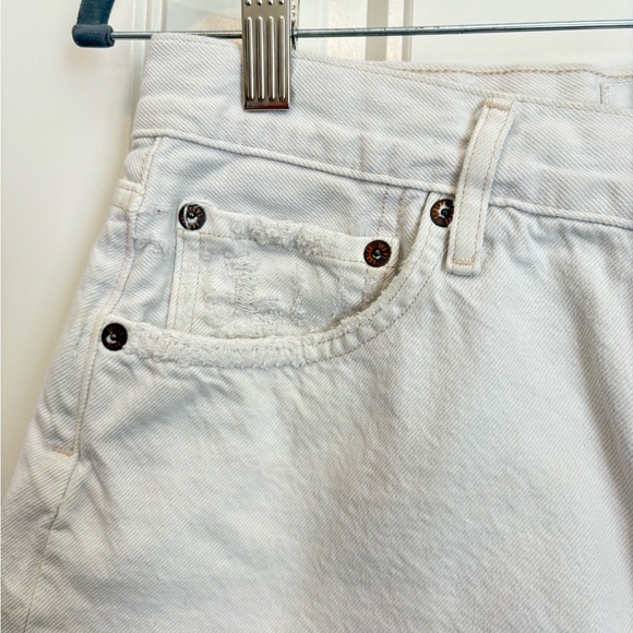 AGOLDE Parker white Jean shorts distressed size 26 - Picture 3 of 7